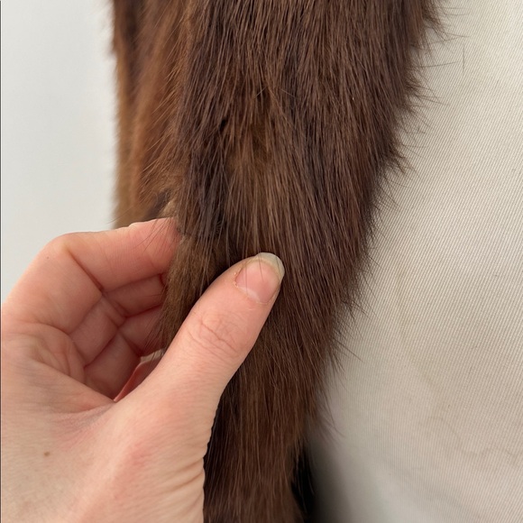 Vintage 50s Genuine Mink Fur Silk Lined Coat - Picture 10 of 11